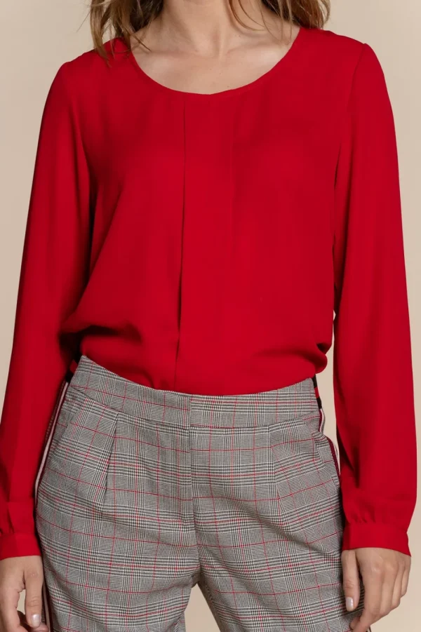 Vrouwen Geisha Fashion Geisha Gevoerde Top Vlindermouw 93509-10 Rood