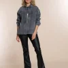 Vrouwen Geisha Fashion Geisha Jog Denim Blouse Jacket 25512-10 Grey Denim