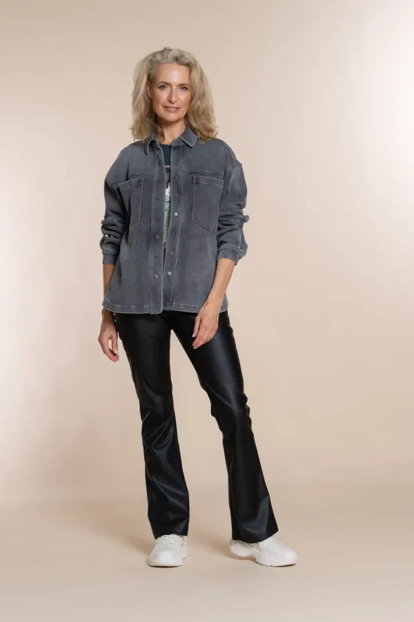 Vrouwen Geisha Fashion Geisha Jog Denim Blouse Jacket 25512-10 Grey Denim