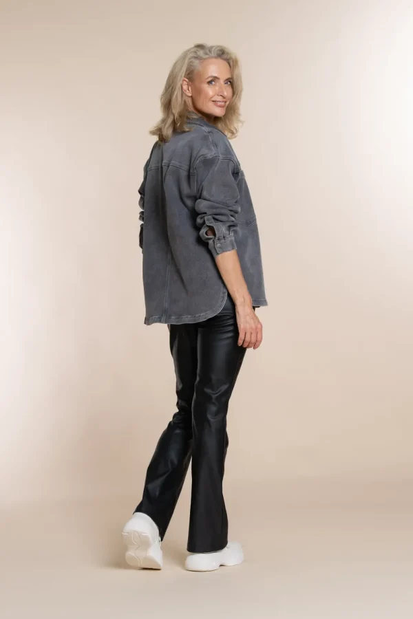 Vrouwen Geisha Fashion Geisha Jog Denim Blouse Jacket 25512-10 Grey Denim