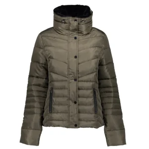 Vrouwen Geisha Fashion Geisha Korte Puffer Jas Fake-Fur 28535-25 Army