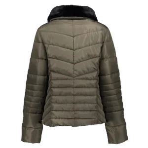 Vrouwen Geisha Fashion Geisha Korte Puffer Jas Fake-Fur 28535-25 Army