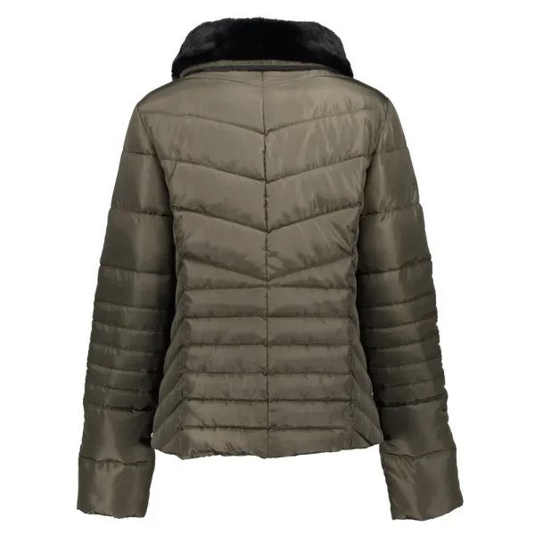 Vrouwen Geisha Fashion Geisha Korte Puffer Jas Fake-Fur 28535-25 Army