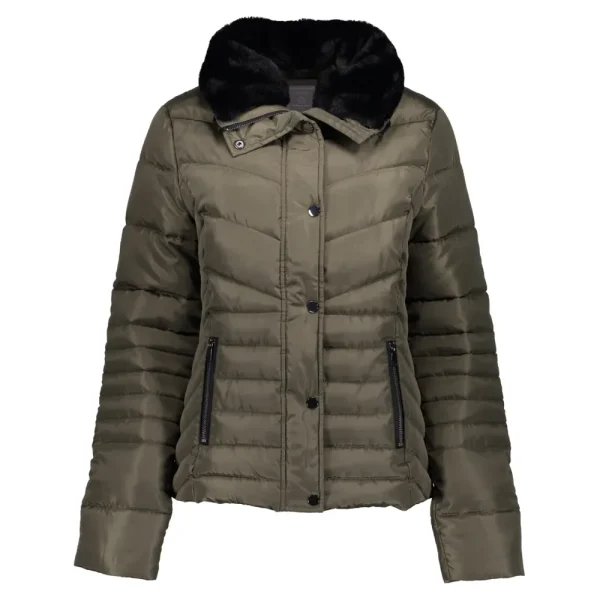 Vrouwen Geisha Fashion Geisha Korte Puffer Jas Fake-Fur 28535-25 Army