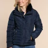 Vrouwen Geisha Fashion Geisha Korte Winterjas Fake Fur 18599-25 Navy