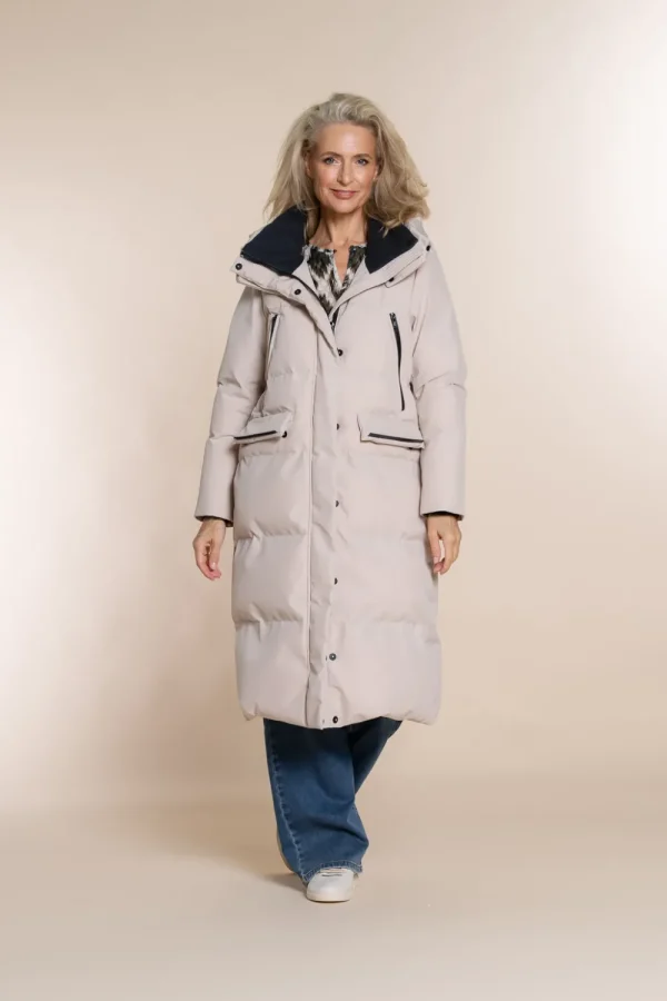 Vrouwen Geisha Fashion Geisha Lange Puffer Winterjas 28570-16 Zwart