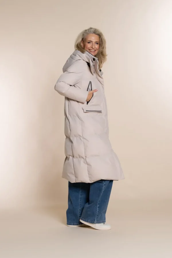 Vrouwen Geisha Fashion Geisha Lange Puffer Winterjas 28570-16 Zwart