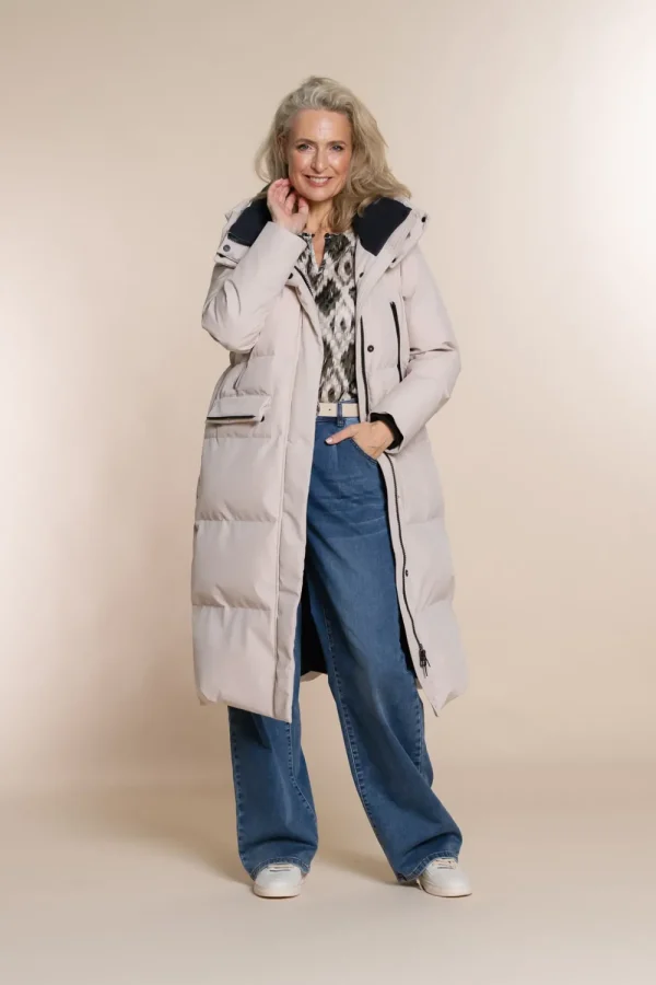 Vrouwen Geisha Fashion Geisha Lange Puffer Winterjas 28570-16 Zwart