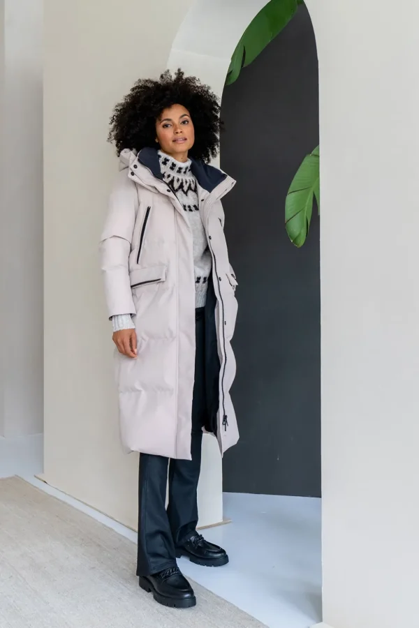 Vrouwen Geisha Fashion Geisha Lange Puffer Winterjas 28570-16 Zwart