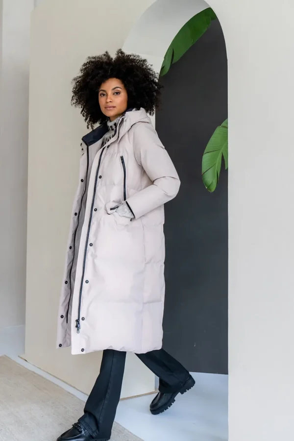 Vrouwen Geisha Fashion Geisha Lange Puffer Winterjas 28570-16 Zwart