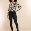 Vrouwen Geisha Fashion Geisha Legging Broek Zip 21501-10 Zwart