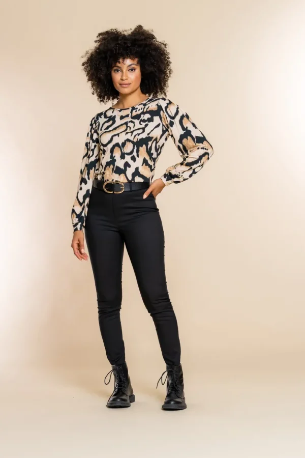 Vrouwen Geisha Fashion Geisha Legging Broek Zip 21501-10 Zwart