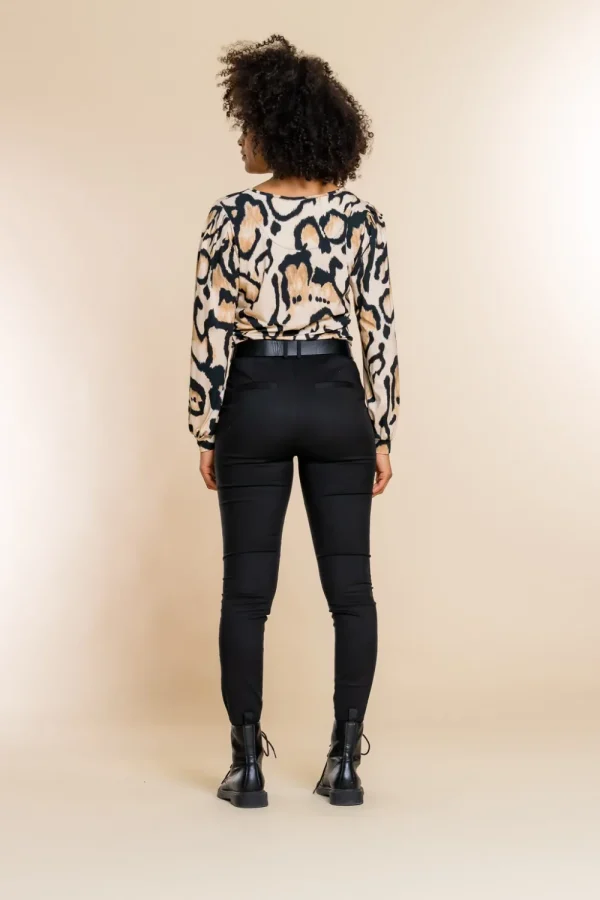 Vrouwen Geisha Fashion Geisha Legging Broek Zip 21501-10 Zwart