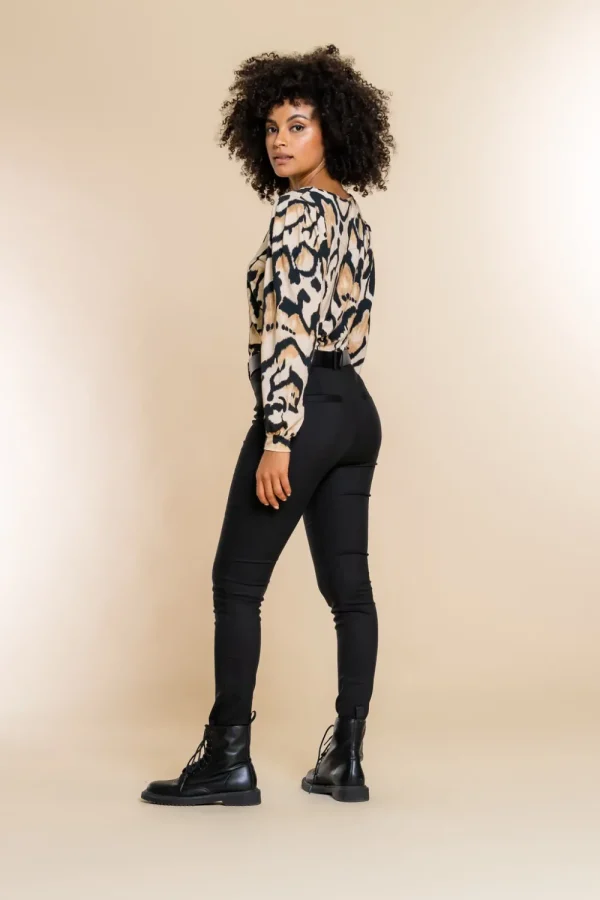 Vrouwen Geisha Fashion Geisha Legging Broek Zip 21501-10 Zwart
