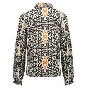 Meisjes Geisha Fashion Geisha Meisjes Blouse Met Ikat Print 33683K-20 Sand