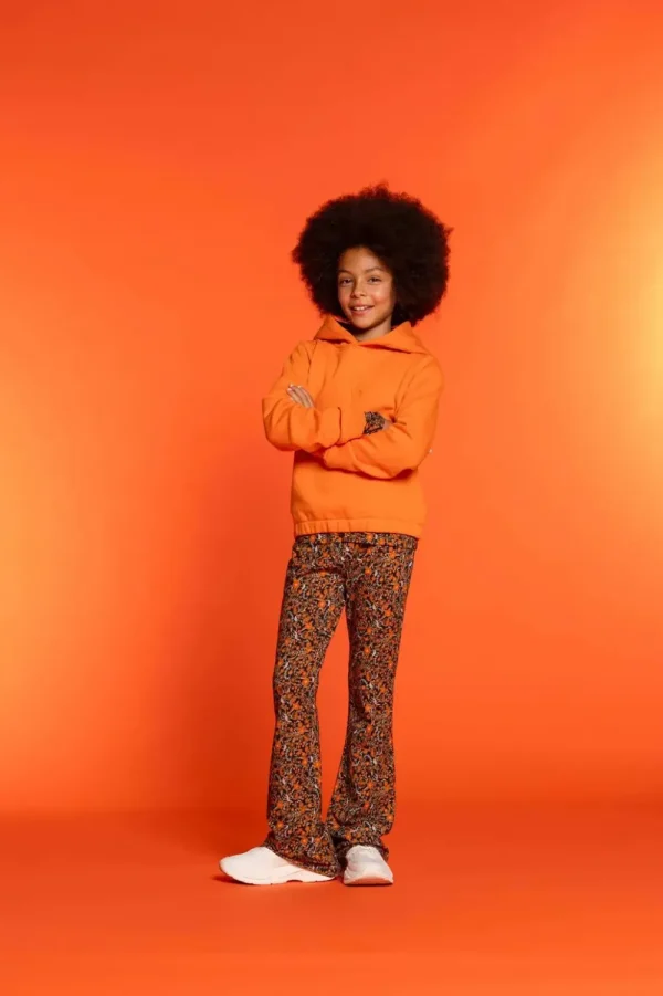 Meisjes Geisha Fashion Geisha Meisjes Flared Legging Met Bloemenprint 31557K-60 Zwart