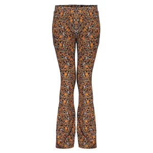 Meisjes Geisha Fashion Geisha Meisjes Flared Legging Met Bloemenprint 31557K-60 Zwart