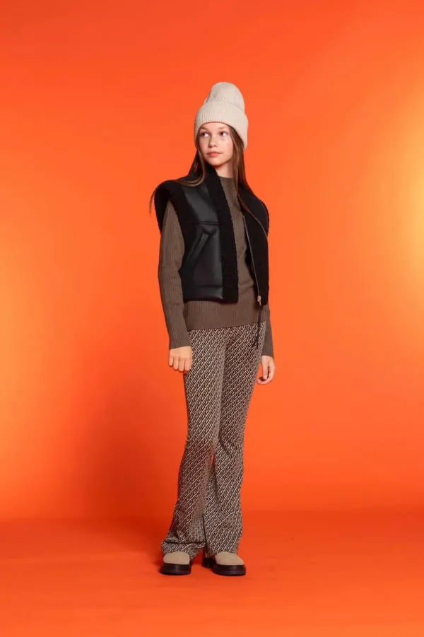 Meisjes Geisha Fashion Geisha Meisjes Jacquard Print Broek 31555K-60 Sand