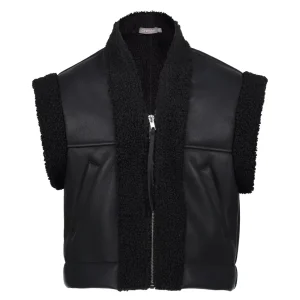 Meisjes Geisha Fashion Geisha Meisjes Pu Leren Gilet 35540K-19 Zwart
