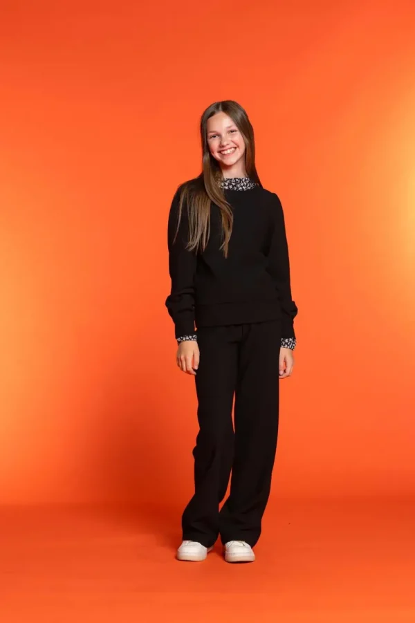 Meisjes Geisha Fashion Geisha Meisjes Sweater Met Pofmouwen 32550K-21 Zwart