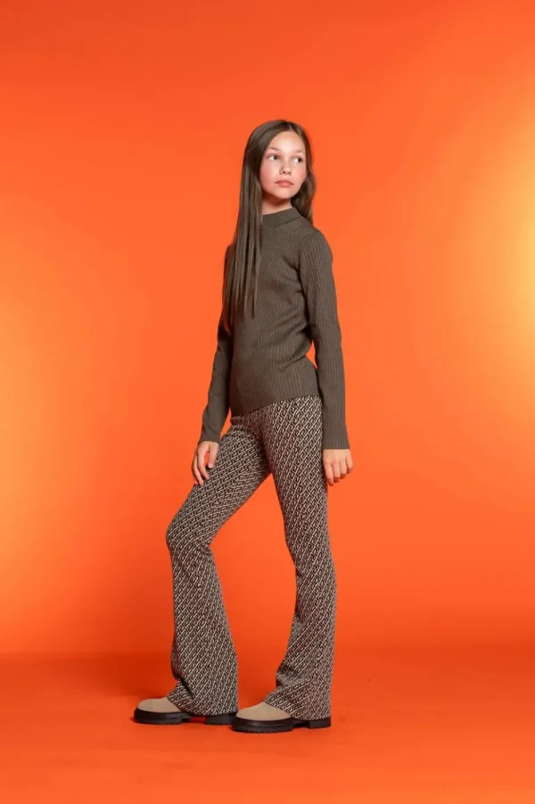 Meisjes Geisha Fashion Geisha Meisjes Uni Ribgebreide Trui 34588K-14 Choco