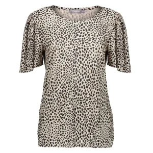 Vrouwen Geisha Fashion Geisha Plisse Top Allover Print 13163B-20 Sand