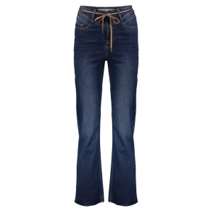 Vrouwen Geisha Fashion Geisha 5-Pocket Wide Jeans String 21714-10 Dark Blue Denim