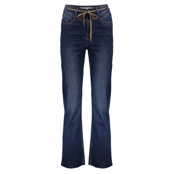 Vrouwen Geisha Fashion Geisha 5-Pocket Wide Jeans String 21714-10 Dark Blue Denim
