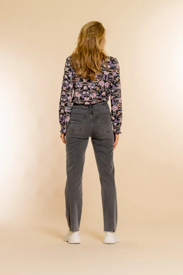 Vrouwen Geisha Fashion Geisha 5-Pocket Wide Jeans String 21714-10 Grey Denim