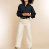 Vrouwen Geisha Fashion Geisha Poplin Blouse Ruffles 23595-26 Zwart