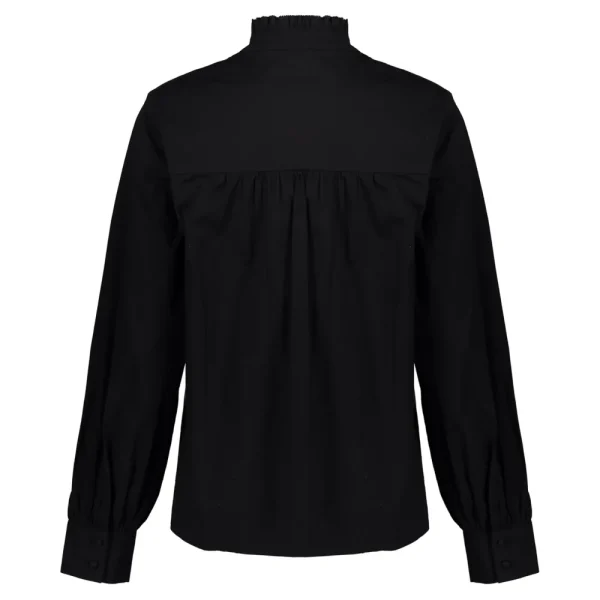 Vrouwen Geisha Fashion Geisha Poplin Blouse Ruffles 23595-26 Zwart