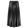 Vrouwen Geisha Fashion Geisha Pu Midi Rok 06516-10 Zwart