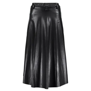 Vrouwen Geisha Fashion Geisha Pu Midi Rok 06516-10 Zwart