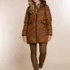 Vrouwen Geisha Fashion Geisha Puffer Jas Black Details 28528-21 Bronze