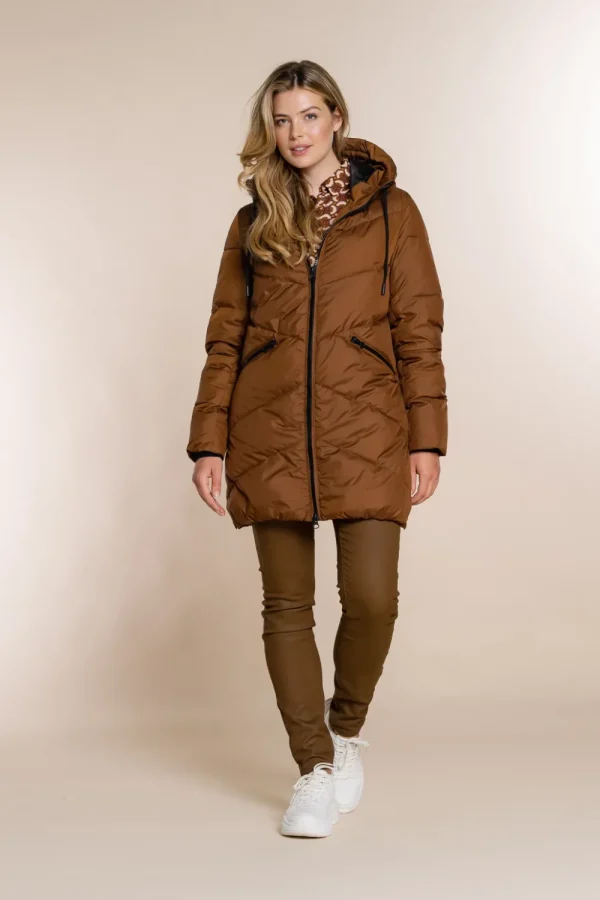 Vrouwen Geisha Fashion Geisha Puffer Jas Black Details 28528-21 Bronze