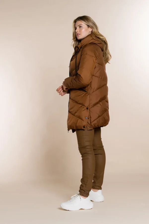 Vrouwen Geisha Fashion Geisha Puffer Jas Black Details 28528-21 Bronze
