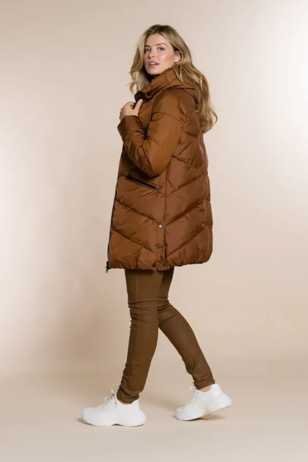 Vrouwen Geisha Fashion Geisha Puffer Jas Black Details 28528-21 Bronze