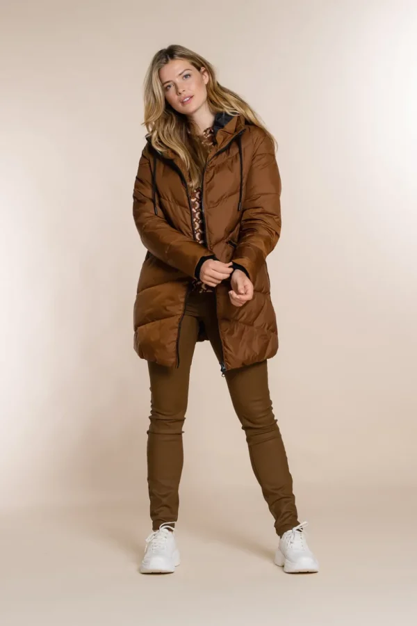 Vrouwen Geisha Fashion Geisha Puffer Jas Black Details 28528-21 Bronze
