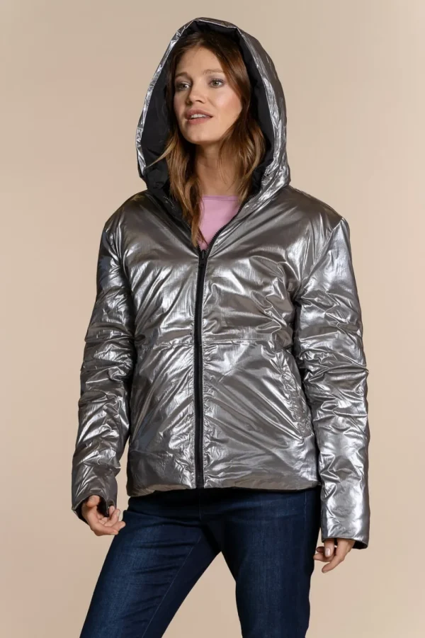 Vrouwen Geisha Fashion Geisha Reversible Winterjas 08538-12 Silver