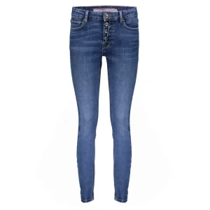 Vrouwen Geisha Fashion Geisha Skinny Jeans Button Closure 21868-50 Blue Denim
