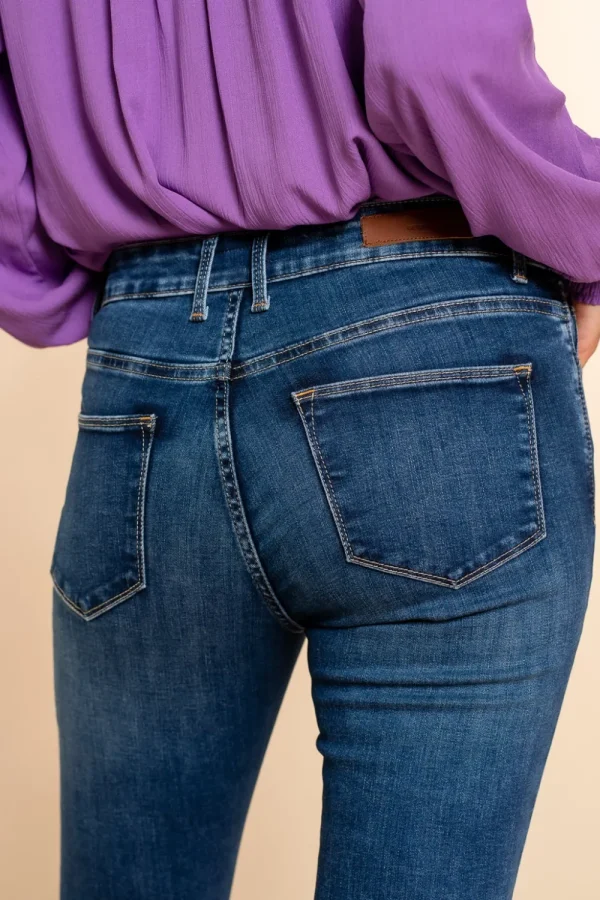 Vrouwen Geisha Fashion Geisha Skinny Jeans Button Closure 21868-50 Blue Denim