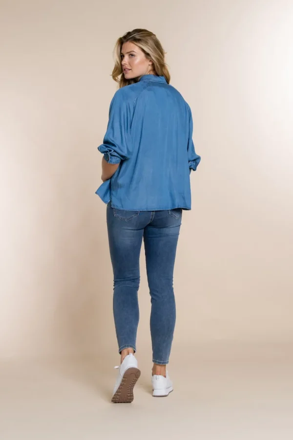 Vrouwen Geisha Fashion Geisha Skinny Jeans Elastic Waist 21519-10 Blue Denim
