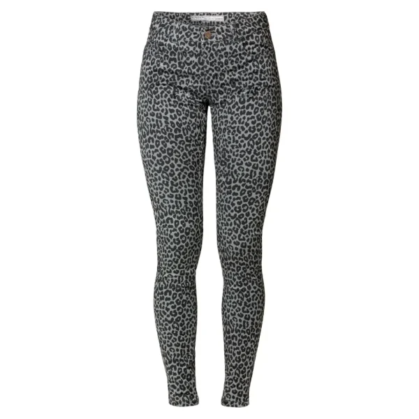 Vrouwen Geisha Fashion Geisha Slimfit Leopard Jeans 91655-80 Anthracite