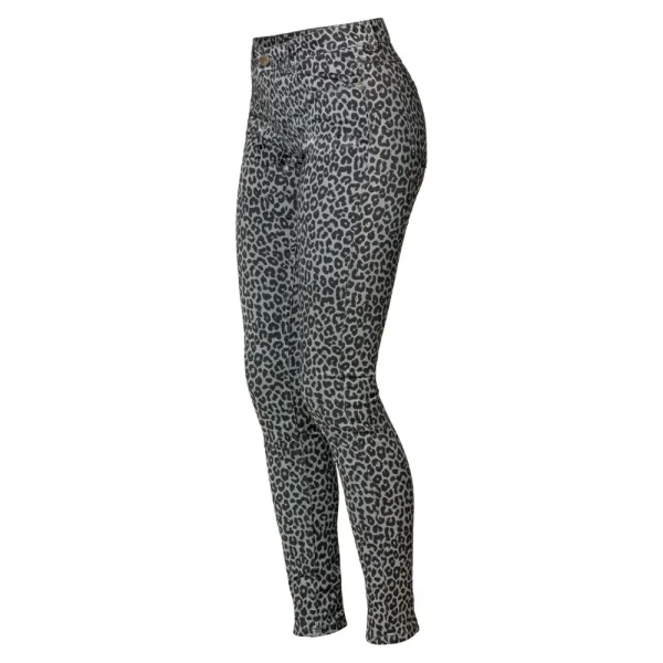 Vrouwen Geisha Fashion Geisha Slimfit Leopard Jeans 91655-80 Anthracite