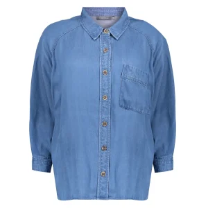 Vrouwen Geisha Fashion Geisha Tencel Jeans Blouse 23504-10 Dark Blue Denim