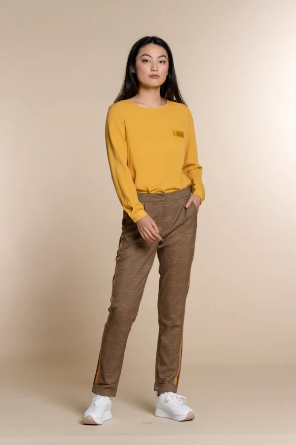 Vrouwen Geisha Fashion Geisha Top Decoratieve Chestpocket 93514-10 Corn