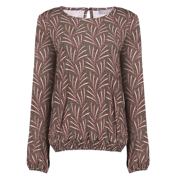 Vrouwen Geisha Fashion Geisha Top Grafische Print 23708-20 Sand