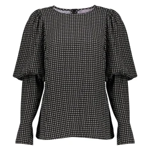 Vrouwen Geisha Fashion Geisha Top Grafische Stippenprint 23830-26 Black/White