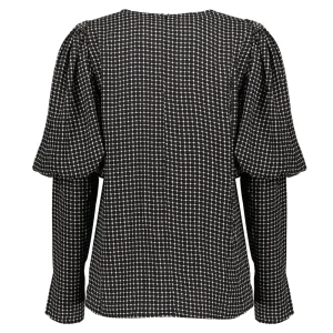 Vrouwen Geisha Fashion Geisha Top Grafische Stippenprint 23830-26 Black/White