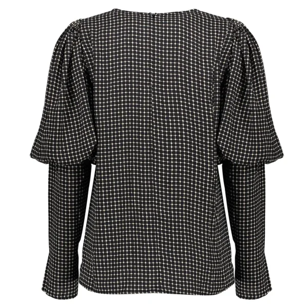 Vrouwen Geisha Fashion Geisha Top Grafische Stippenprint 23830-26 Black/White